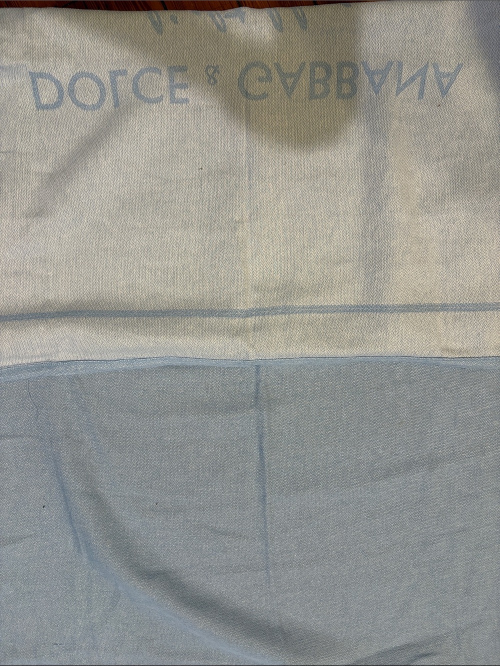 Dolce & Gabbana Light Blue Beach Towel with White Logo - Picture 3 of 4